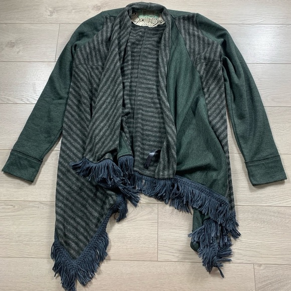 Anthropologie SATURDAY SUNDAY Elise Blanket Open Striped Cardigan Sweater - Picture 2 of 9